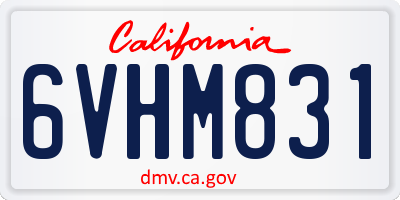 CA license plate 6VHM831