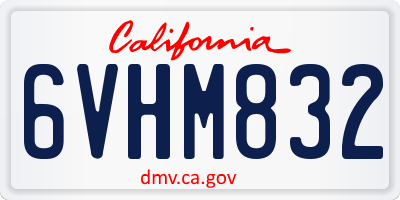 CA license plate 6VHM832