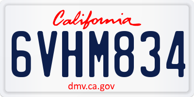 CA license plate 6VHM834