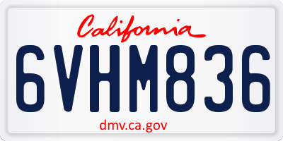 CA license plate 6VHM836