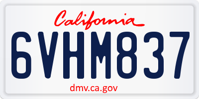 CA license plate 6VHM837