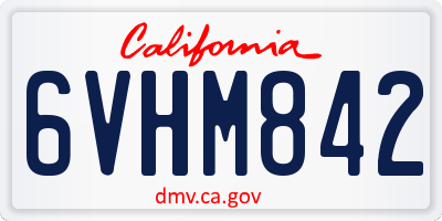CA license plate 6VHM842