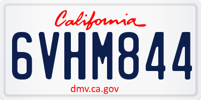 CA license plate 6VHM844