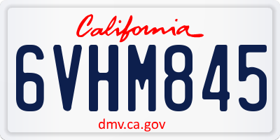 CA license plate 6VHM845