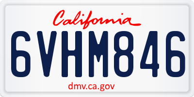 CA license plate 6VHM846