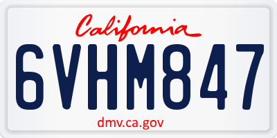 CA license plate 6VHM847