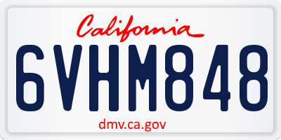 CA license plate 6VHM848