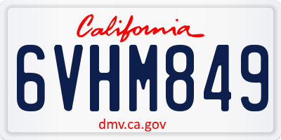 CA license plate 6VHM849