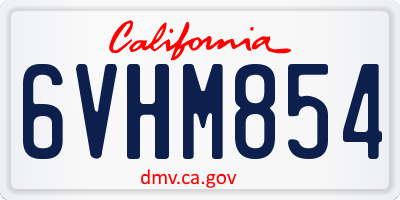 CA license plate 6VHM854