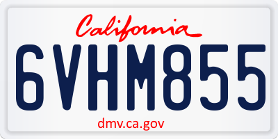 CA license plate 6VHM855