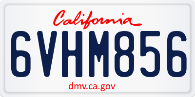 CA license plate 6VHM856