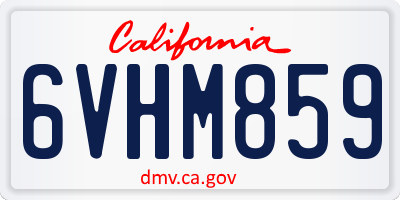 CA license plate 6VHM859