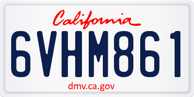 CA license plate 6VHM861