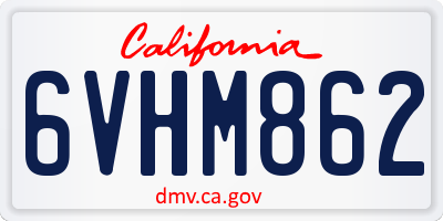 CA license plate 6VHM862
