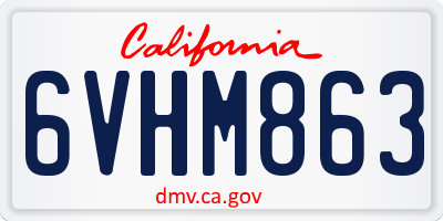 CA license plate 6VHM863