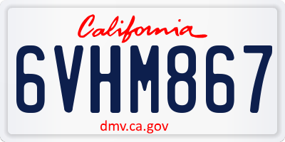 CA license plate 6VHM867