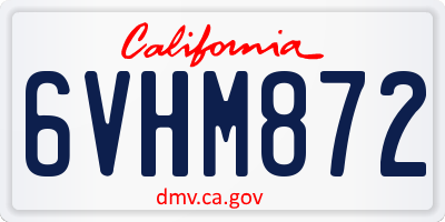 CA license plate 6VHM872