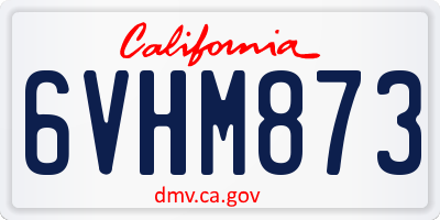CA license plate 6VHM873