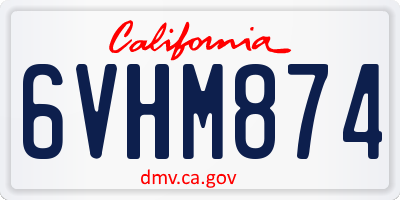 CA license plate 6VHM874