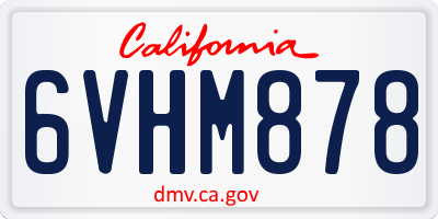 CA license plate 6VHM878