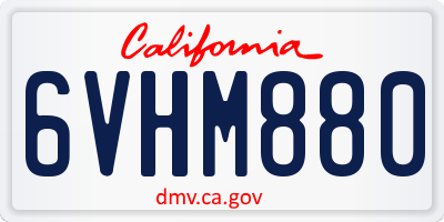 CA license plate 6VHM880
