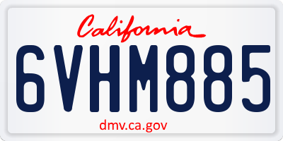 CA license plate 6VHM885