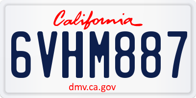 CA license plate 6VHM887