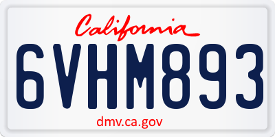 CA license plate 6VHM893
