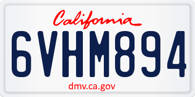 CA license plate 6VHM894