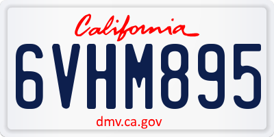 CA license plate 6VHM895