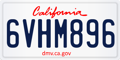 CA license plate 6VHM896