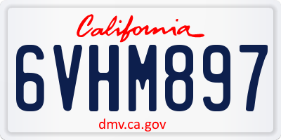 CA license plate 6VHM897