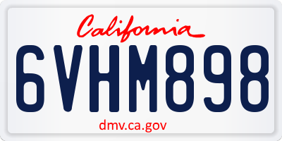 CA license plate 6VHM898