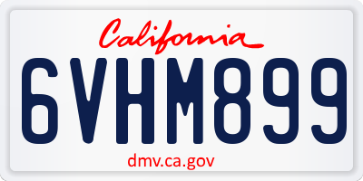 CA license plate 6VHM899