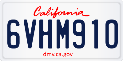 CA license plate 6VHM910