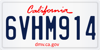 CA license plate 6VHM914
