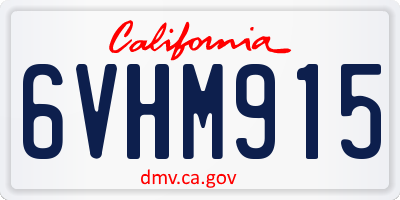 CA license plate 6VHM915