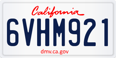 CA license plate 6VHM921
