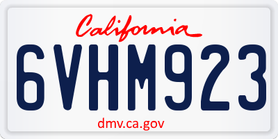 CA license plate 6VHM923