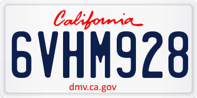 CA license plate 6VHM928
