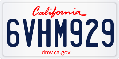 CA license plate 6VHM929