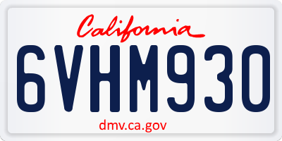 CA license plate 6VHM930