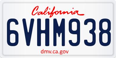 CA license plate 6VHM938