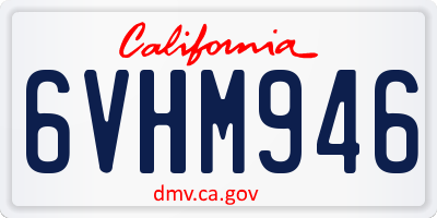 CA license plate 6VHM946
