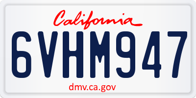 CA license plate 6VHM947