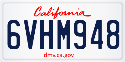CA license plate 6VHM948