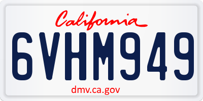 CA license plate 6VHM949