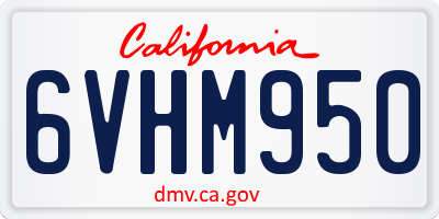 CA license plate 6VHM950