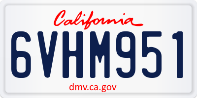 CA license plate 6VHM951