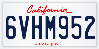CA license plate 6VHM952